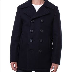Schott NYC Men’s Pea Coat (Black - Style 740)
